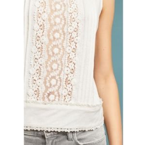 Anthropologie blue tassel Maxie crop tank top s - Picture 3 of 7